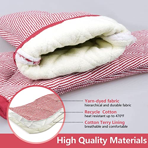 1 Pair 100% Cotton Heat Resistant Oven Mitts S454