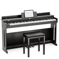 Black Full Size Weighted Key Digital Piano with Piano Bench, Stand, 3 Pedal Y472
