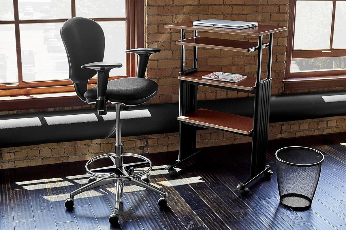 Height-Adjustable Desk with Keyboard Storage and 4 Wheels U115