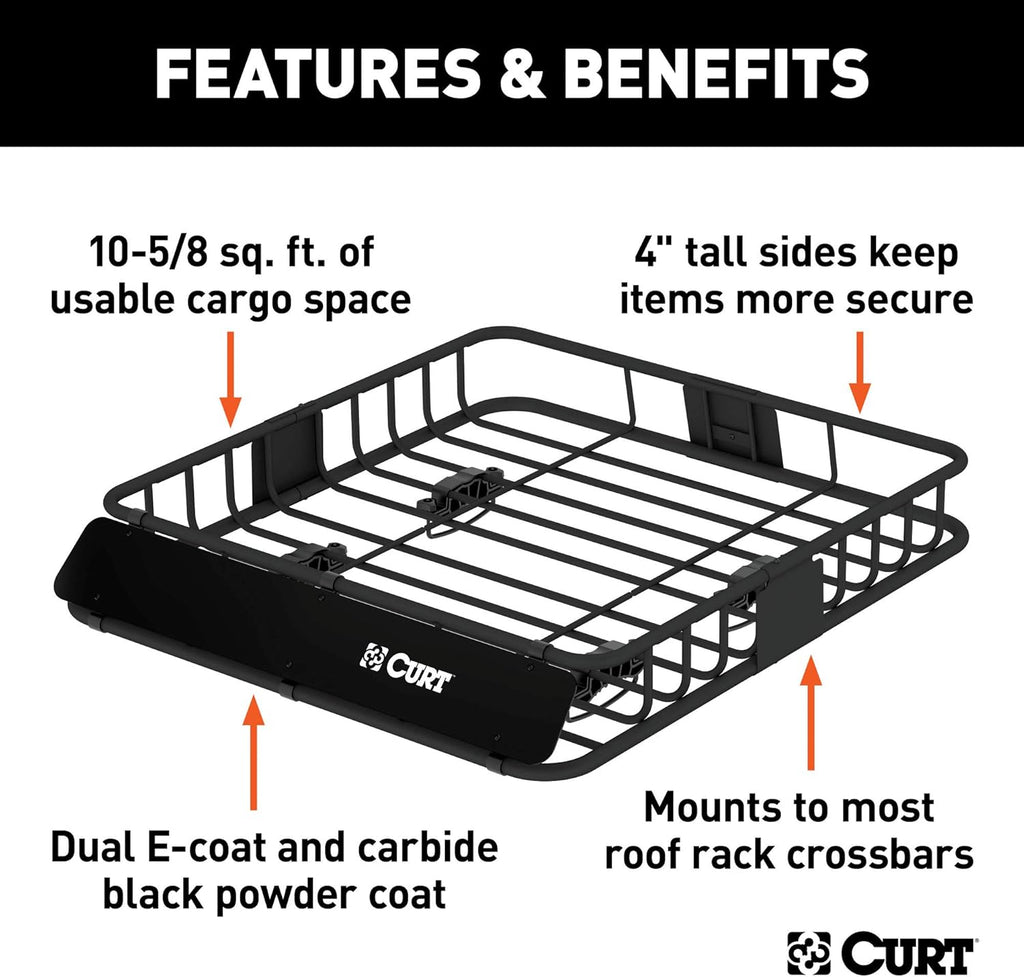 Black Steel Roof Rack Cargo Carrier C674928
