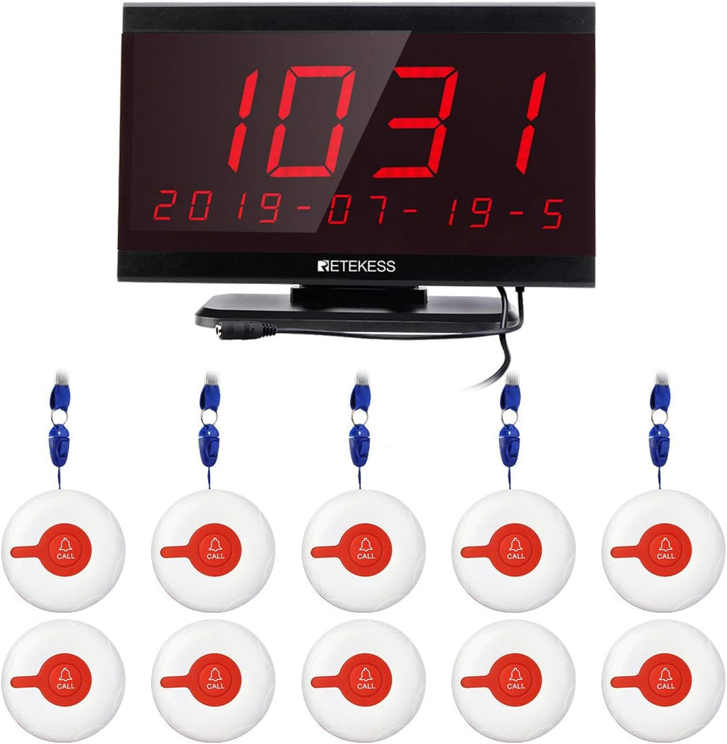 Caregiver Pager, Nurse Alert System, 10 Waterproof Lanyard Pagers R32316