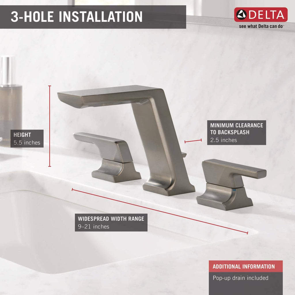 Black Stainless Widespread Bathroom Faucet A321580