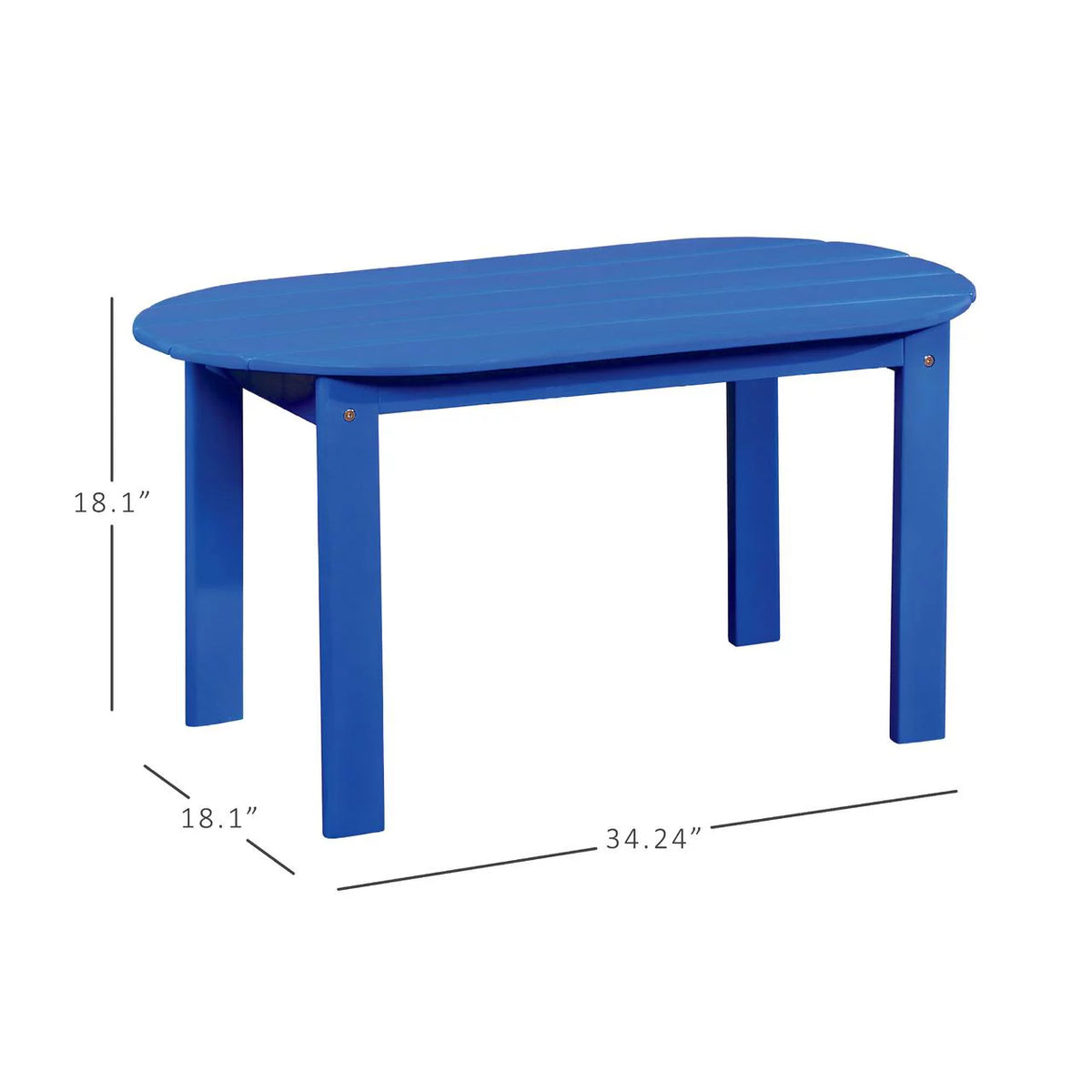 Blue Mid-Century Oval Coffee Table C2111