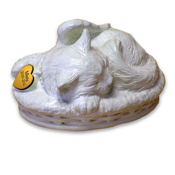 White Pet Cremation Urn I27032