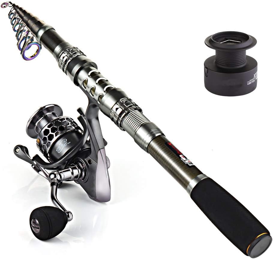 Spinning Fishing Rod and Reel Combos Telescopic Fishing Pole Pack of 2 U9727