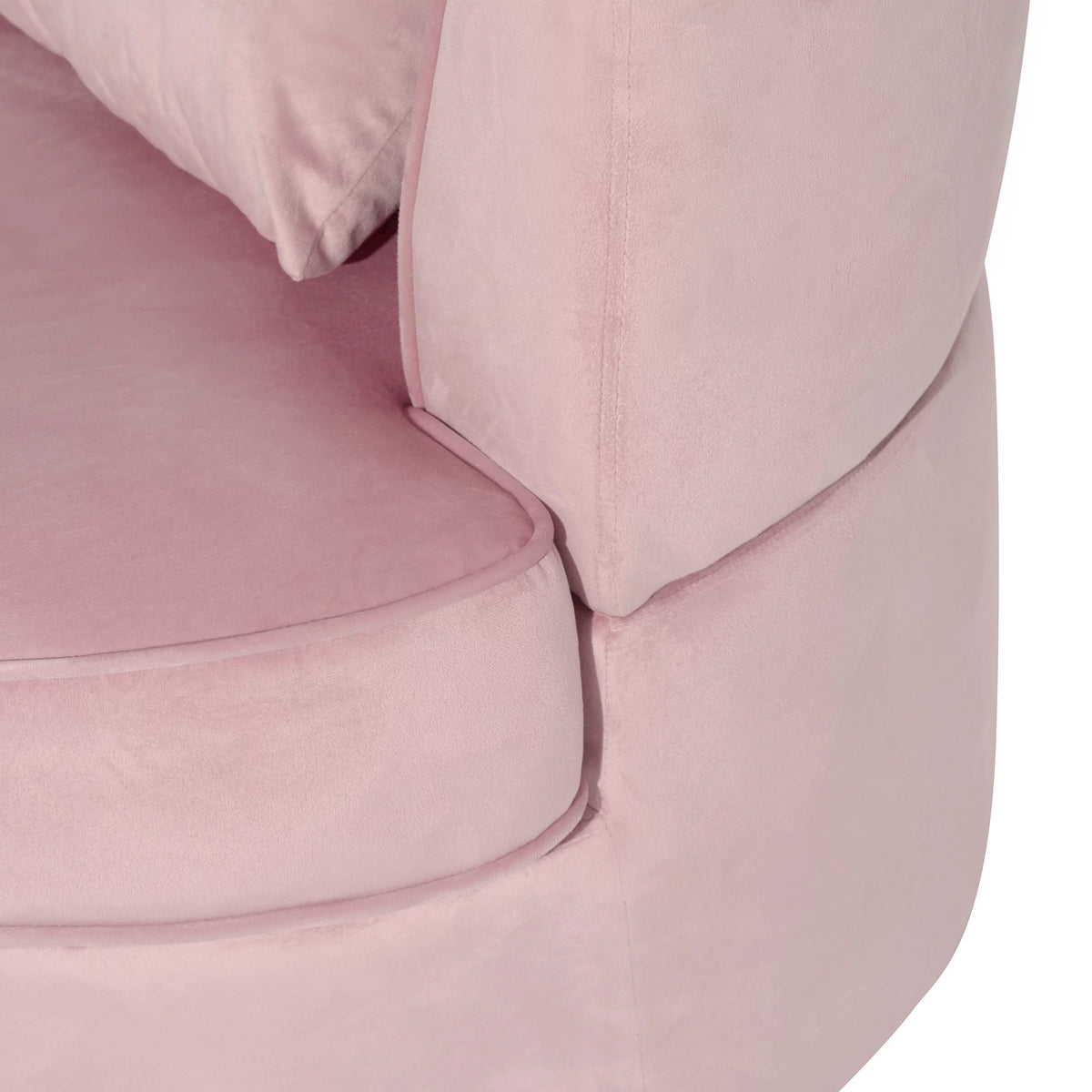 Pink Velvet Swivel Barrel Chair with 1 Pillow S491566