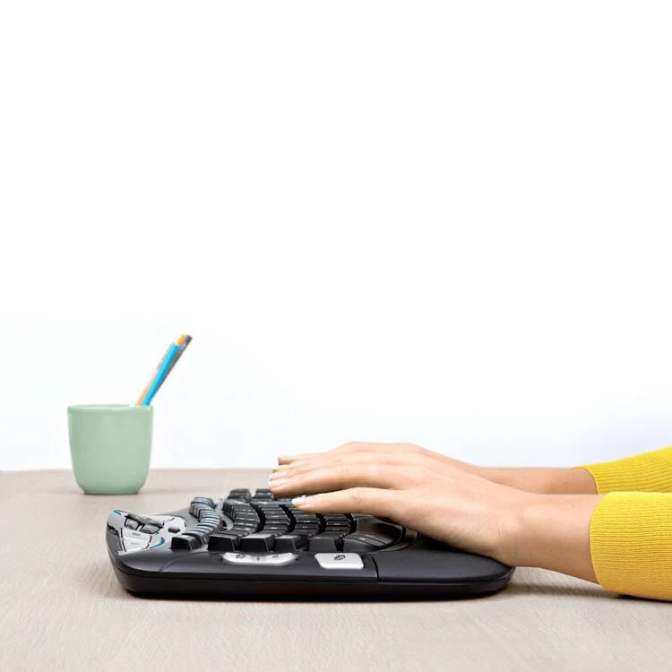 Wireless Keyboard and Mouse Combo, Full-Size, Black S936540