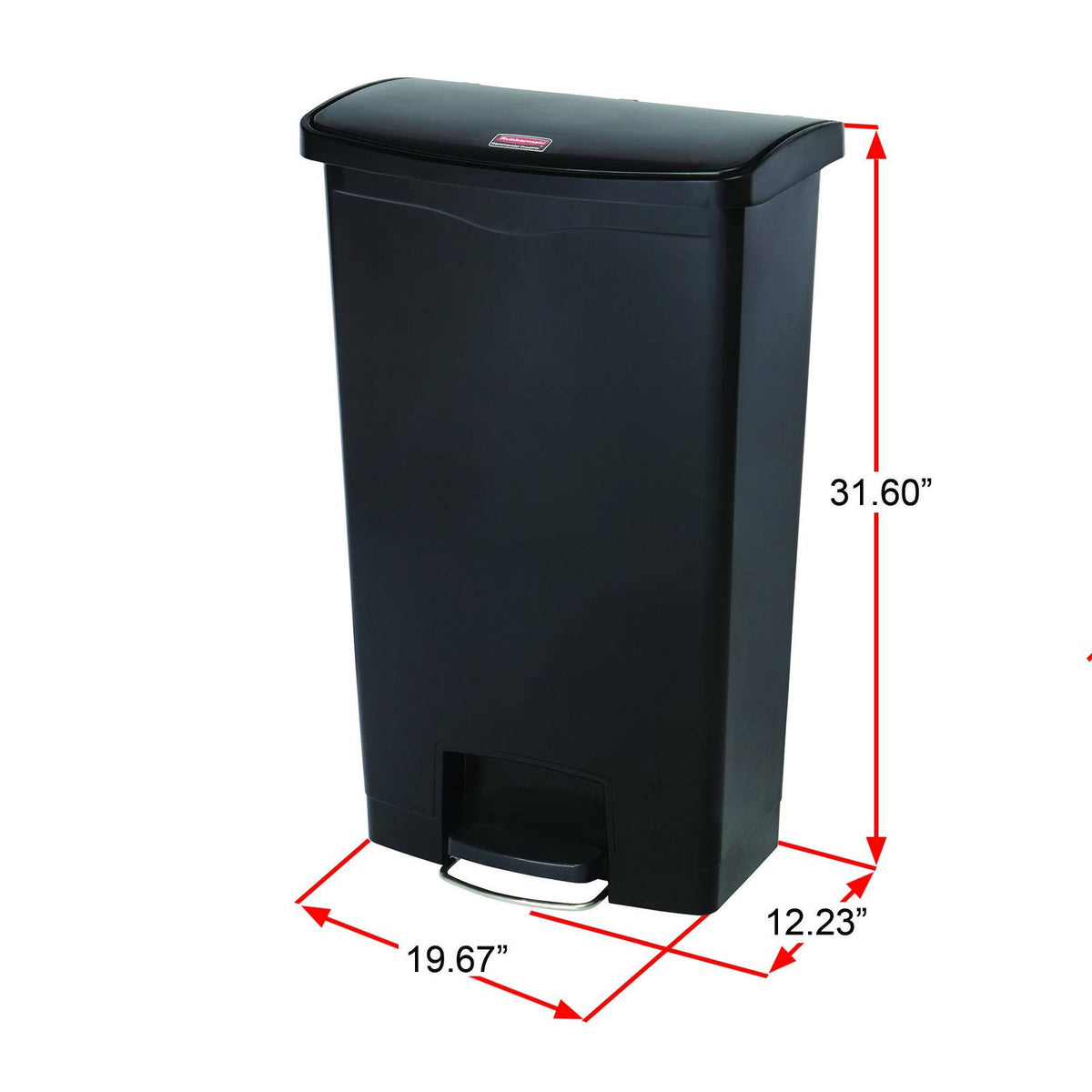 Black 18 Gal Plastic Step-On Trash Can J6995