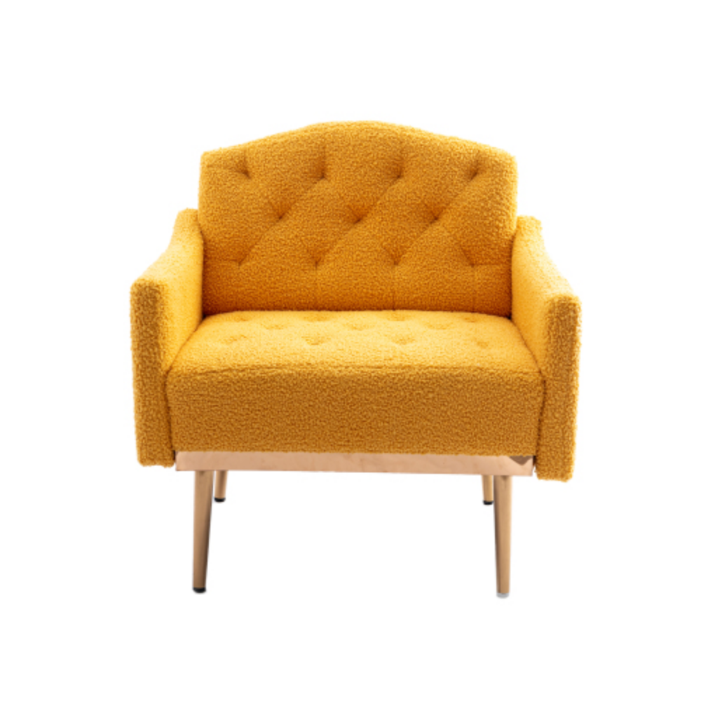 Camel Mustard Teddy Accent Chair with Metal Feet K301338
