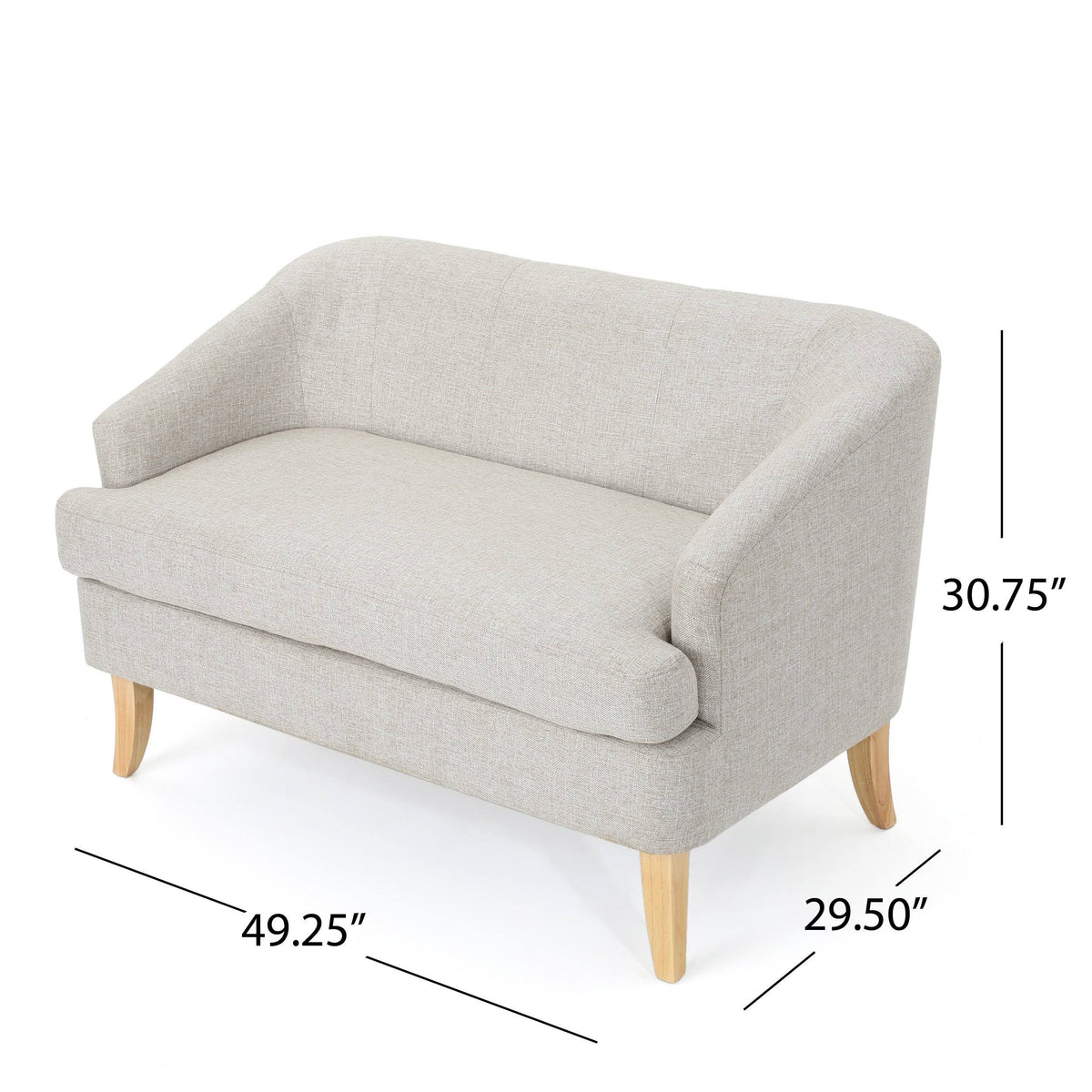 Dark Grey Fabric Loveseat V462792