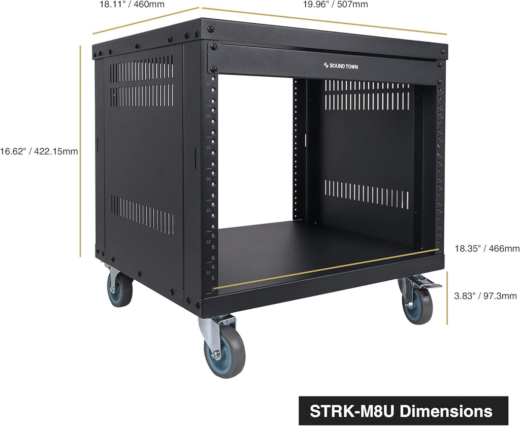 8U Steel Rack with Locking Casters D97970