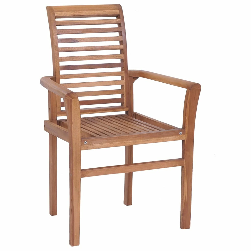 8 pcs Solid Teak Wood Stacking Dining Chairs D121