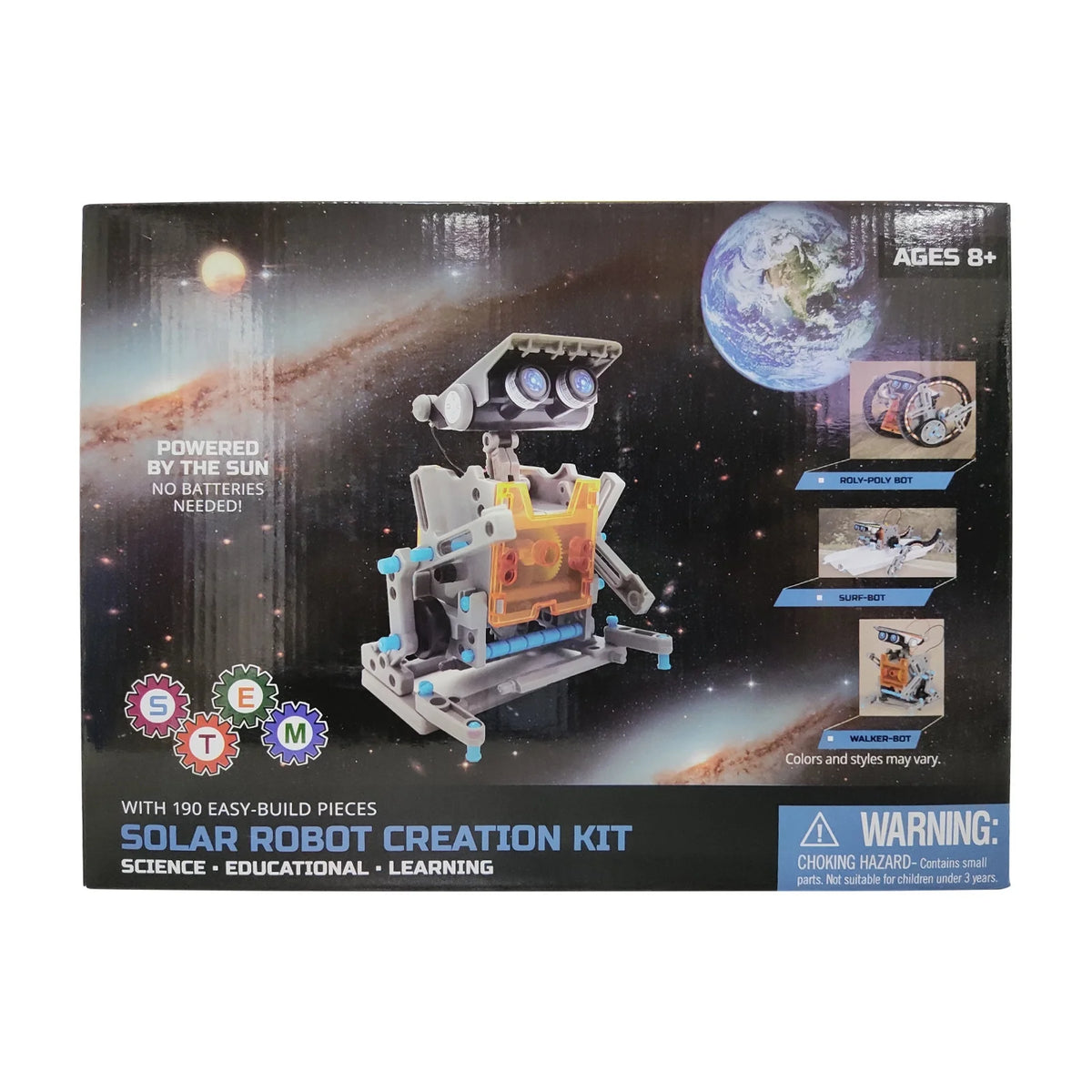 190 Pieces DIY Solar Powered Robot Construction Kit D6497