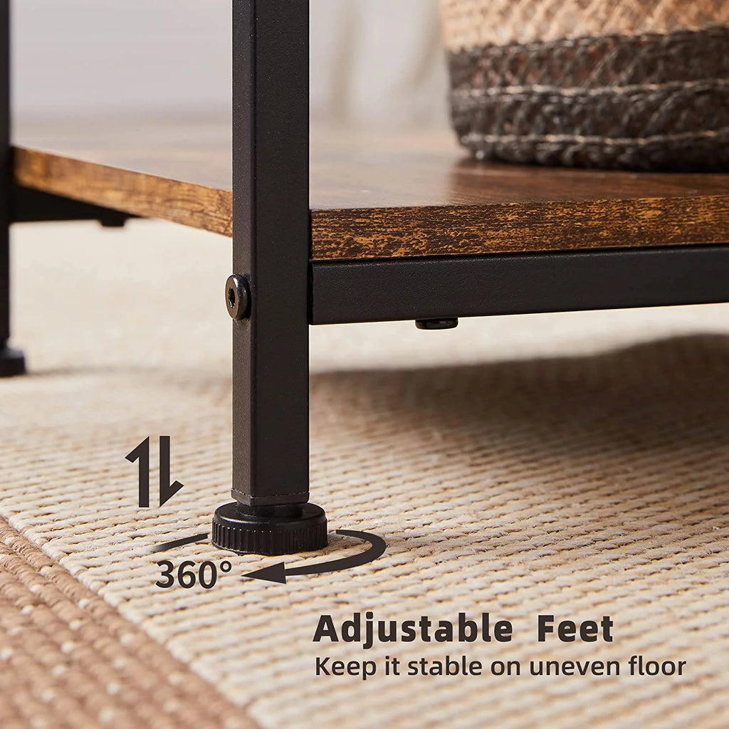 2-Tier Side Table with Storage Shelf J4340
