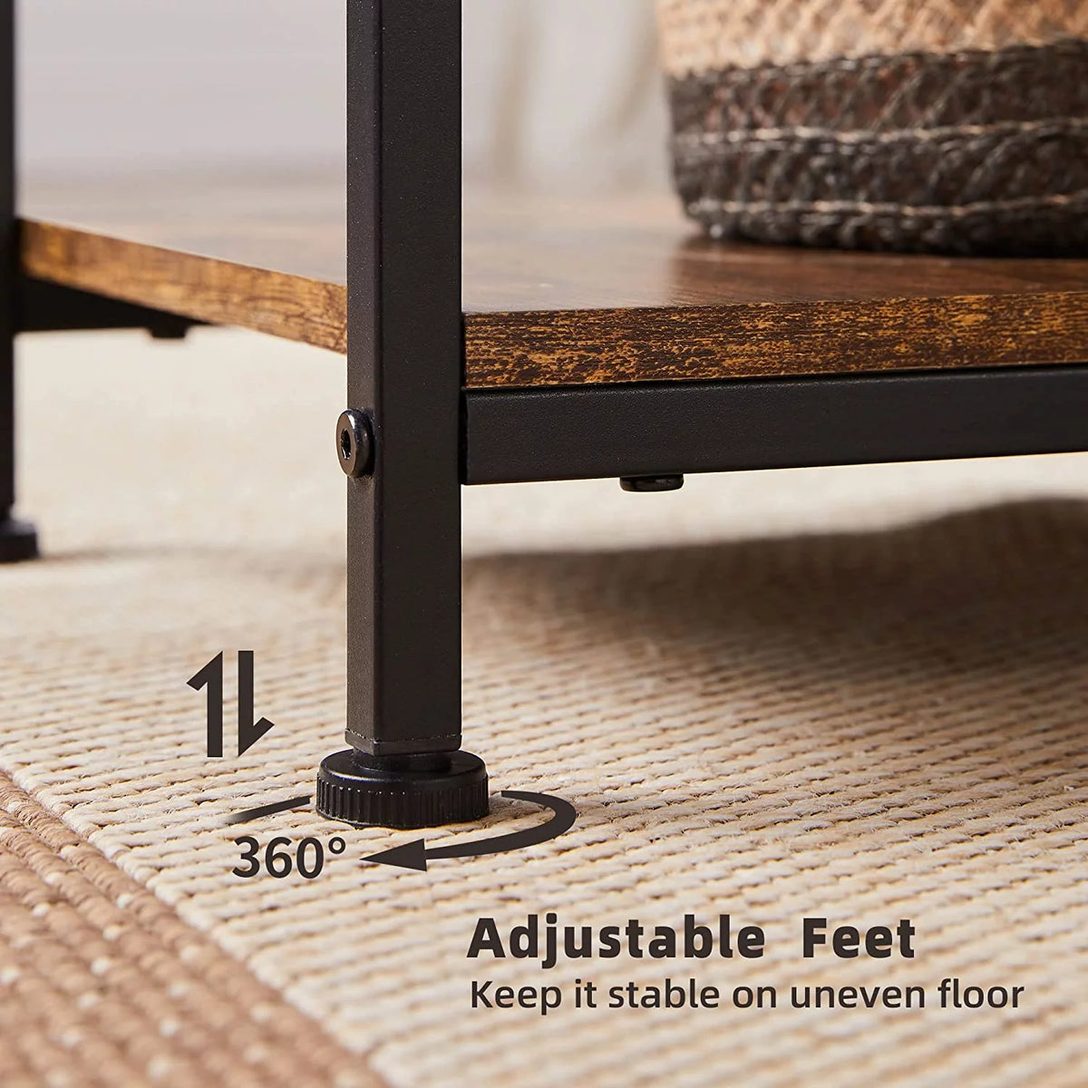 2-Tier Side Table with Storage Shelf J4340
