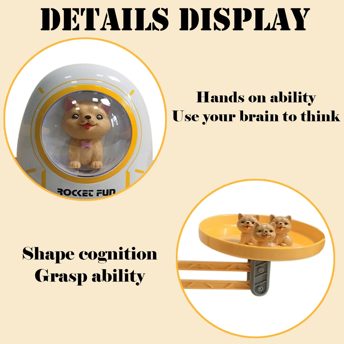White Elephant Gifts for Toddler Spaceship & Dog Educational Counting Math Game Number Learning Toy G782922