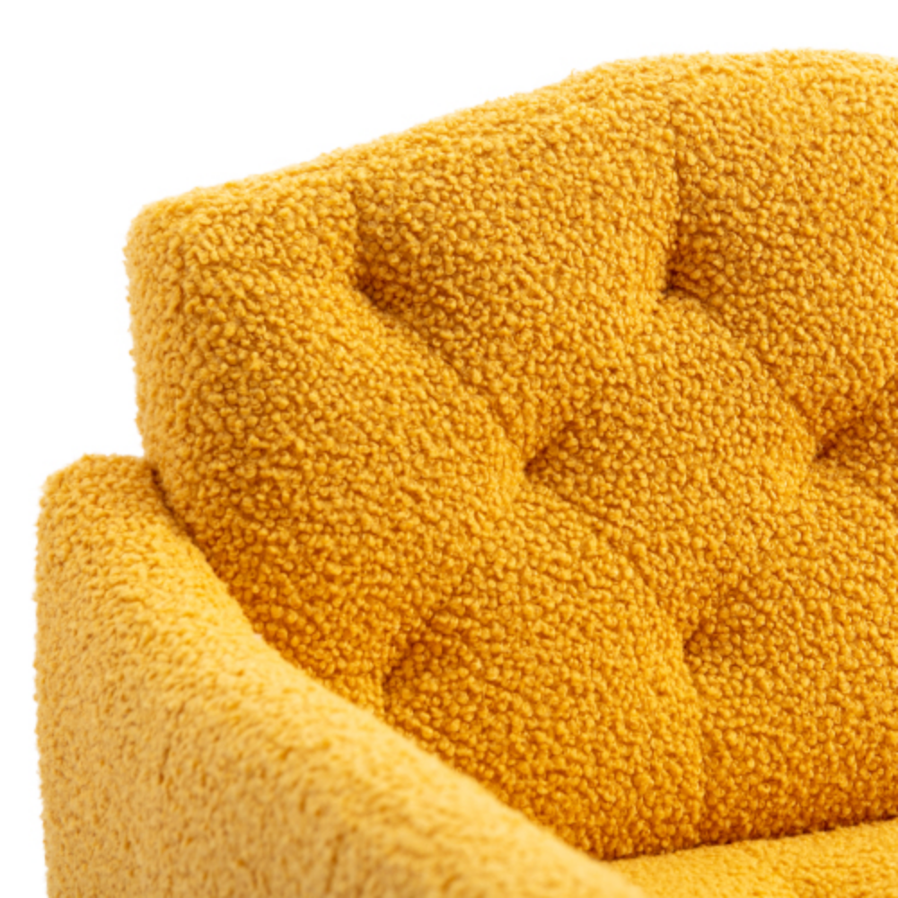 Camel Mustard Teddy Accent Chair with Metal Feet K301338