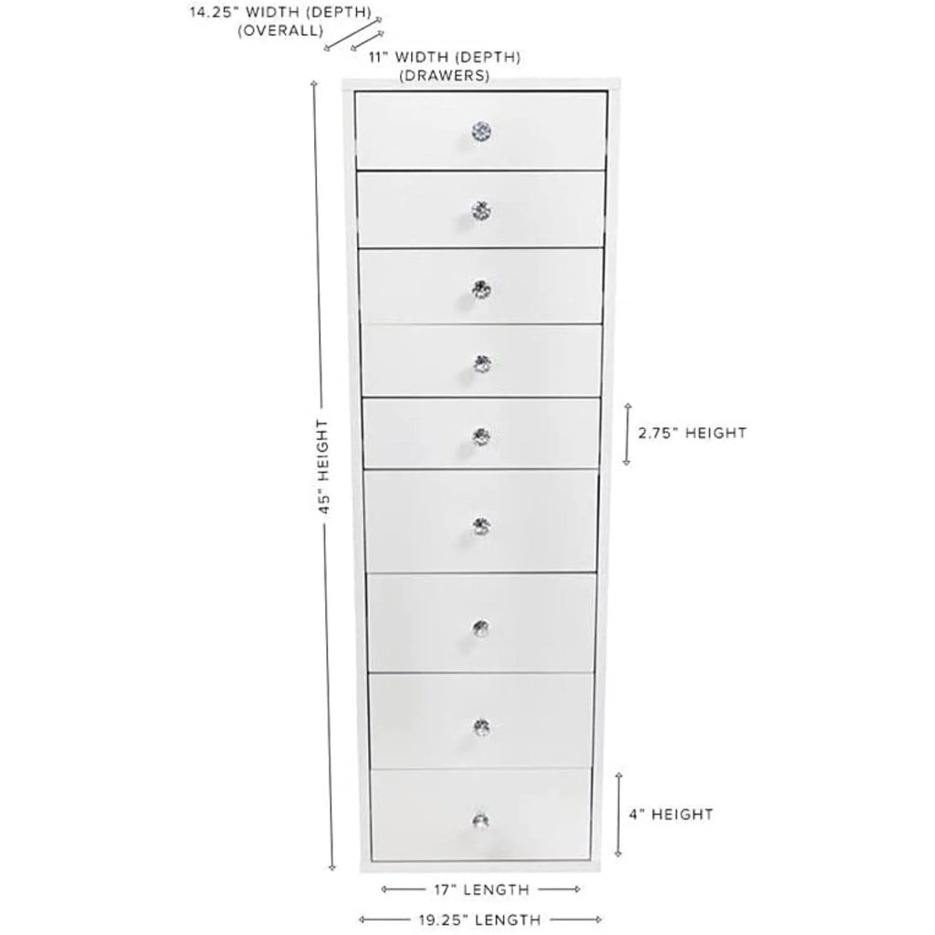 9 Drawer Makeup Vanity Storage Unit with Soft Close W2955