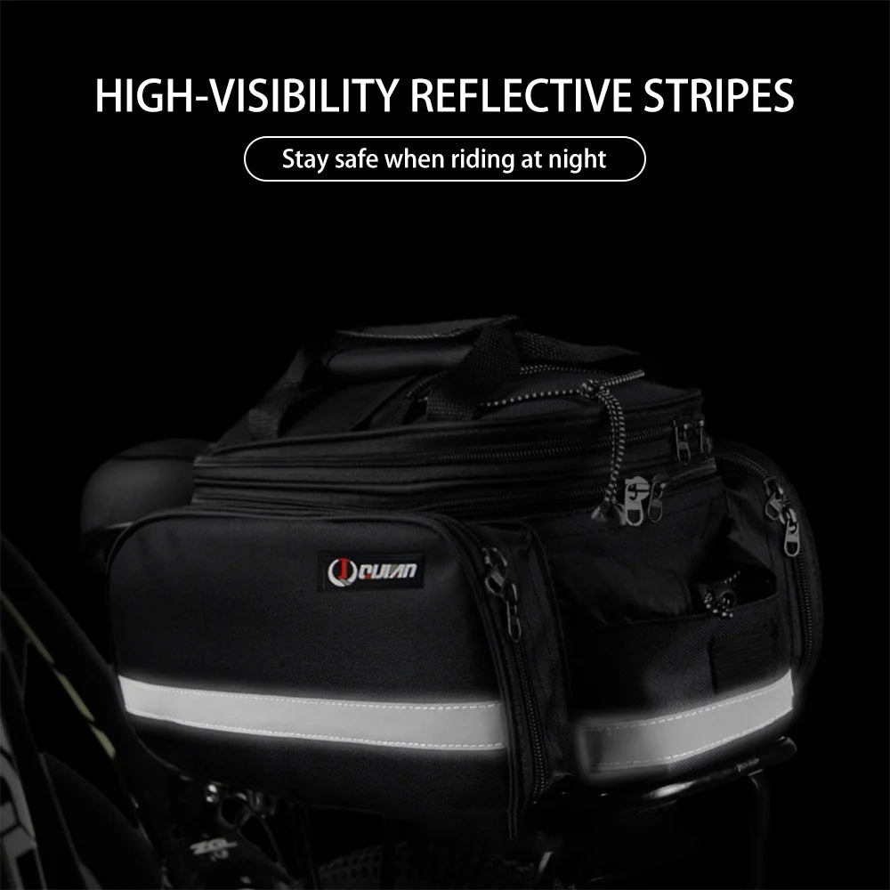 Rear Seat Bag Expandable MTB Bike Rack Bag with Rain Cover A11806