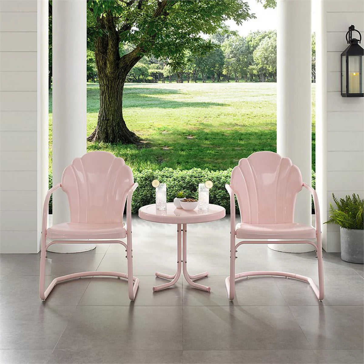 3 Piece Round Metal Patio Conversation Set S249908