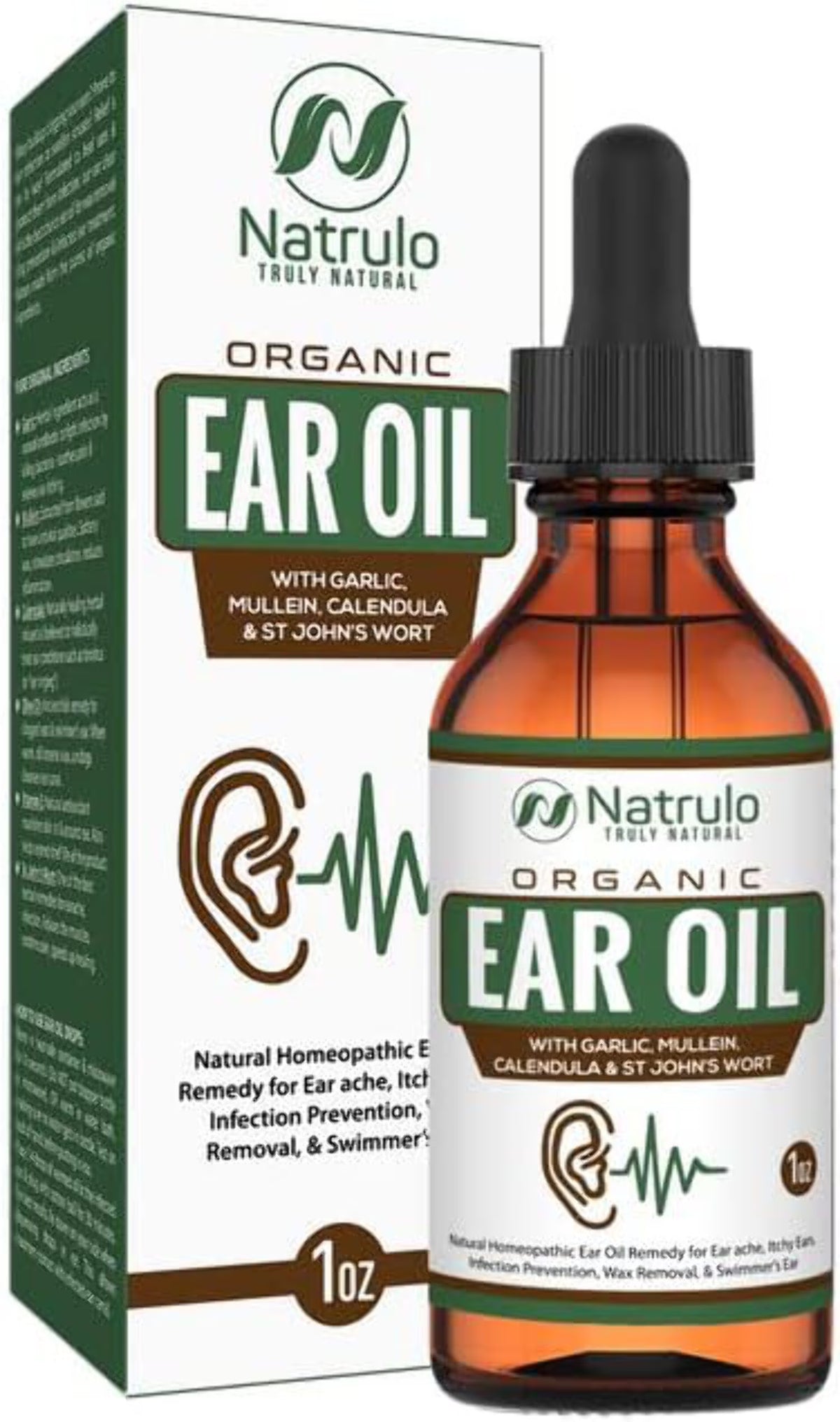 Organic Ear Oil Ear Drops with Mullein, Garlic, Calendula K374618