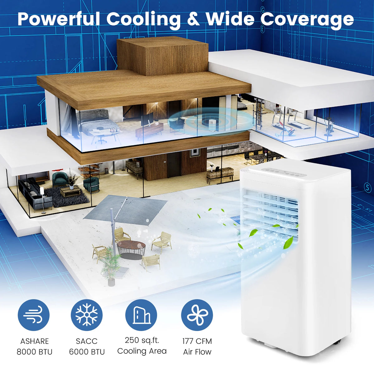 6000 BTU Portable Air Conditioner 3-in-1 M2103
