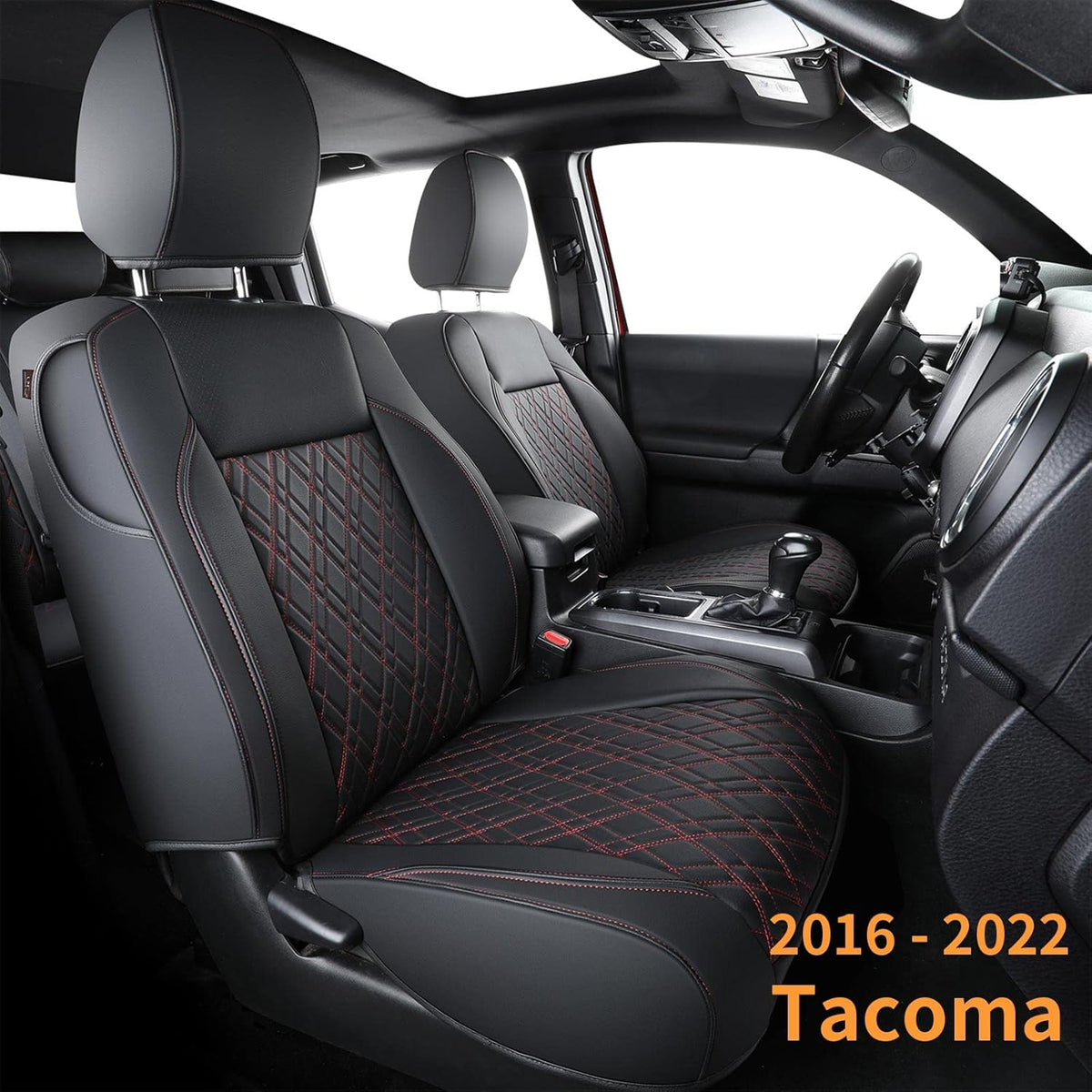 Tacoma Seat Covers Water Proof Faux Leather Front Set Black 2 pcs A6992