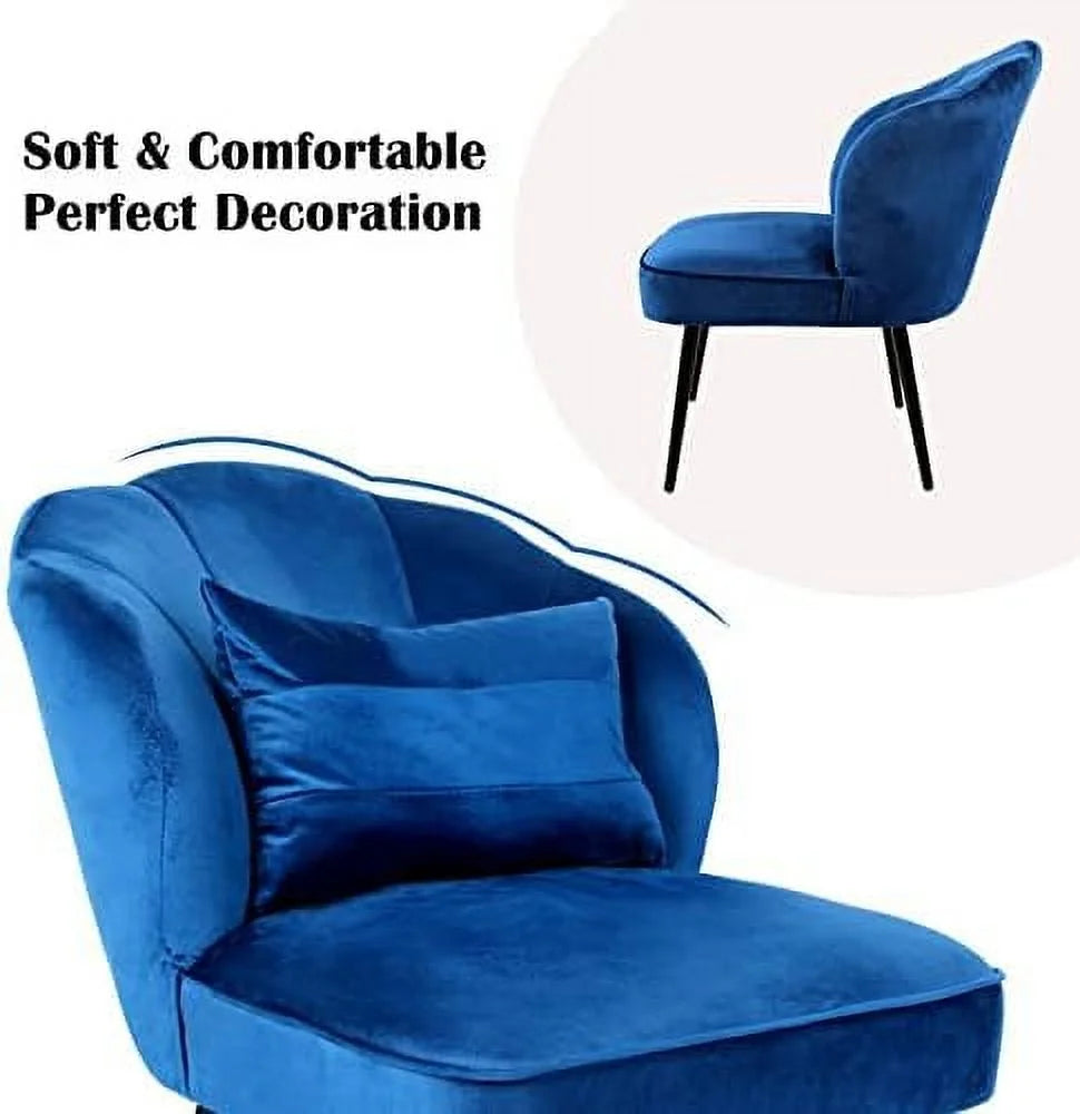 Velvet Accent Chair Set of 2 with Metal Legs N5848