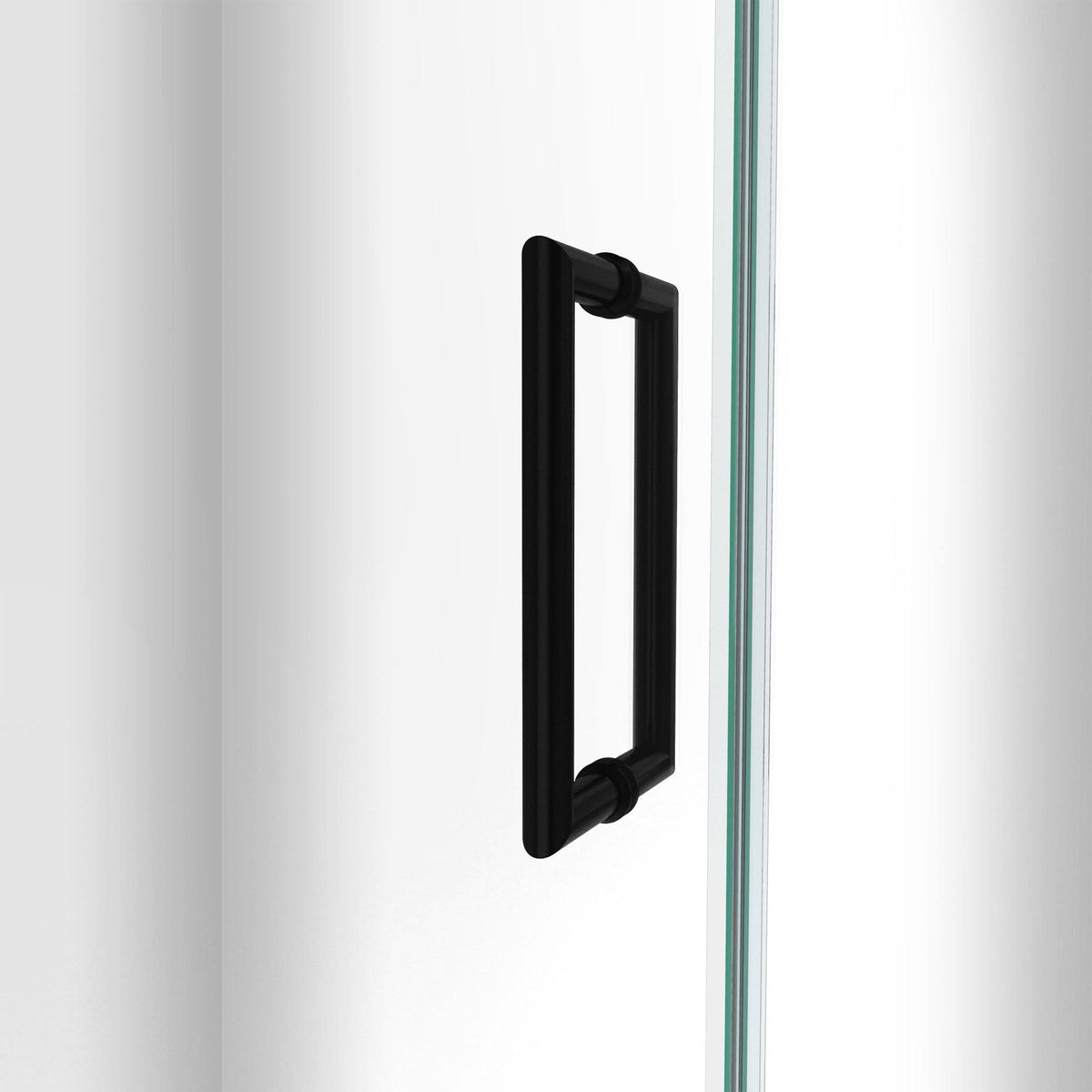 27 in. W x 72 in. H Frameless Hinged Shower Door, Satin Black E860860