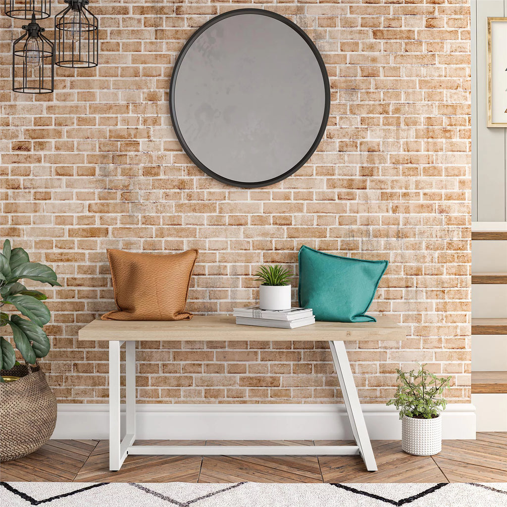 White Entryway Bench O543
