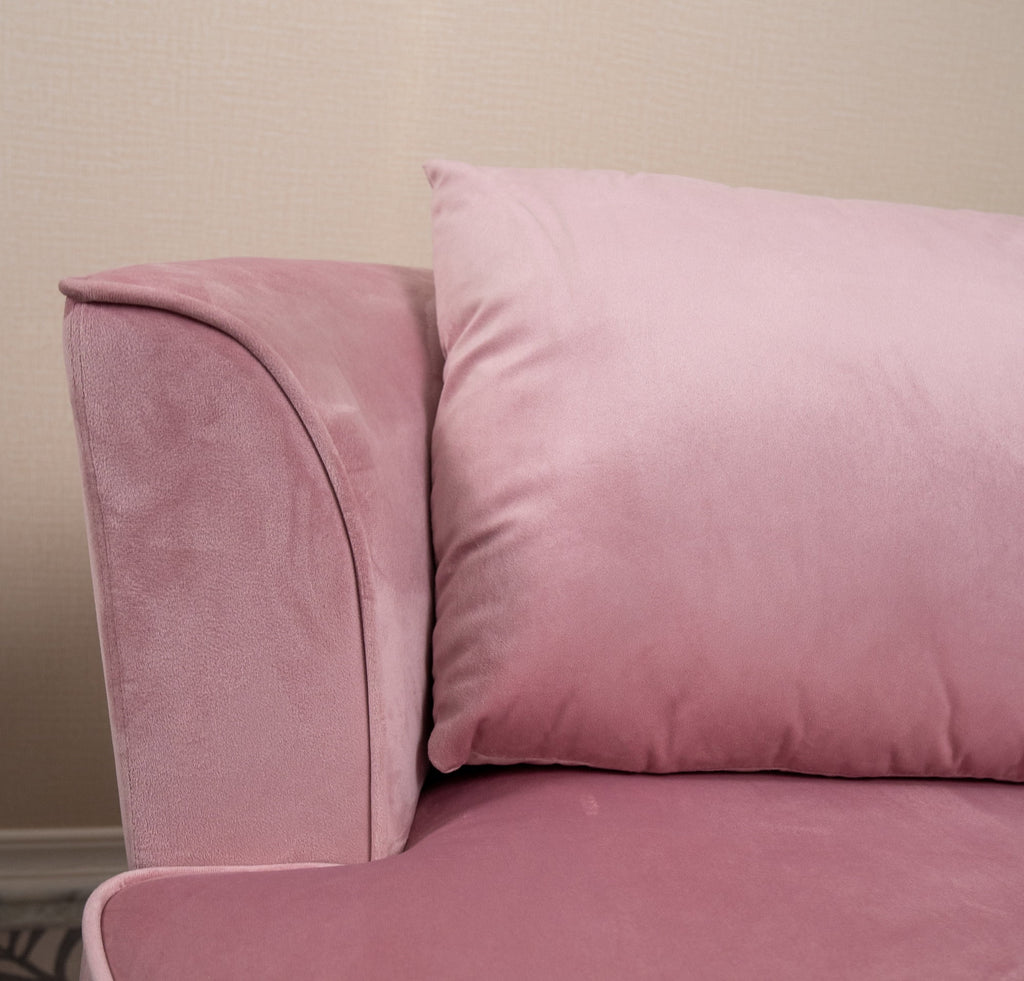 Pink Velvet Swivel Barrel Chair with 1 Pillow S491566
