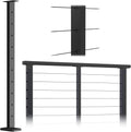 Black Powder Coated Stainless Steel Weldless Flat Top Post Pack of 2 H84409