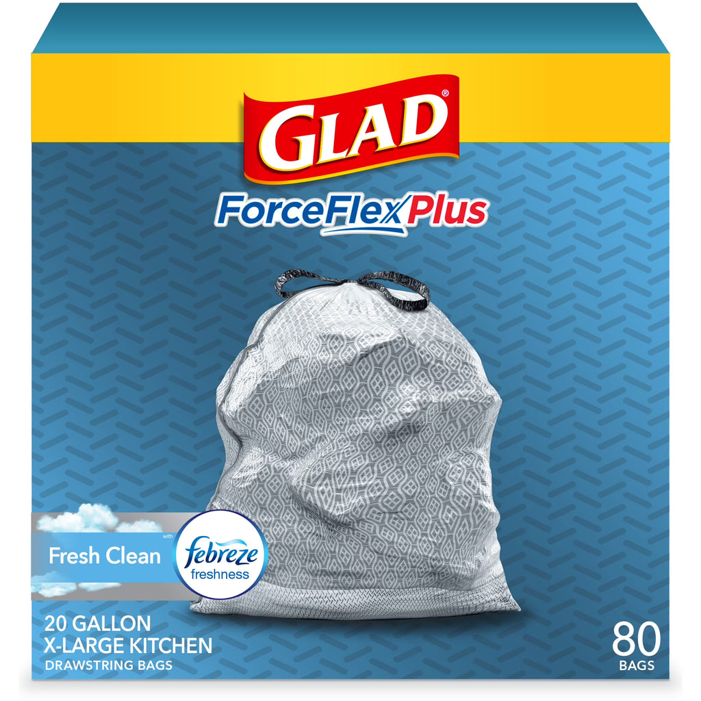 20 Gallon Grey Kitchen Drawstring Trash Bags, 80 Count Z553264