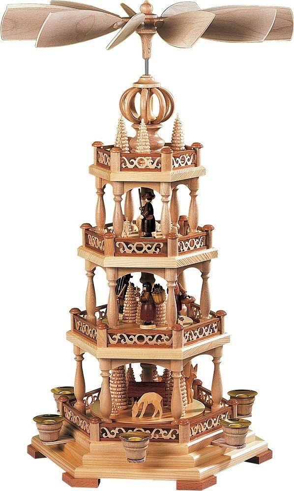 Natural 3-tier Christmas Pyramid, Height 58 cm Z739