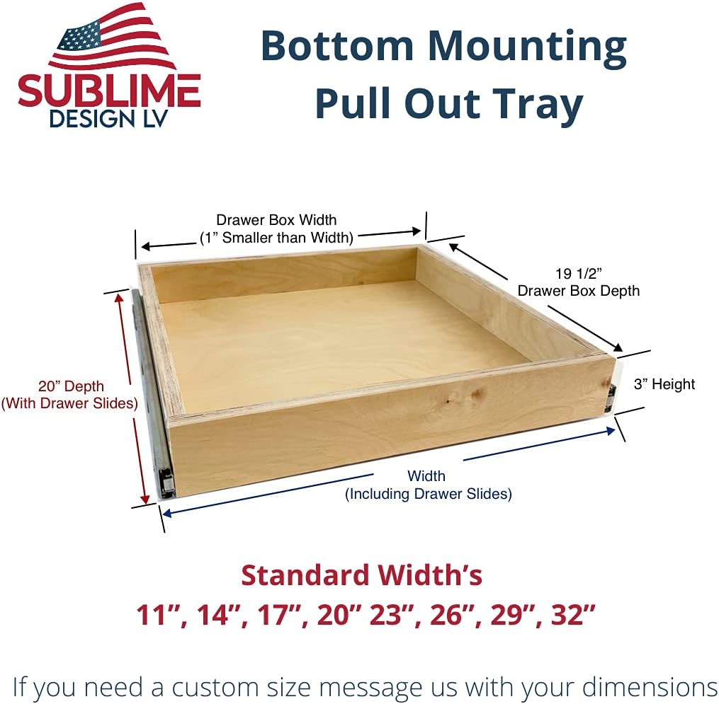 Baltic Birch Pull Out Drawer for Kitchen Cabinets (17 Wide) I876