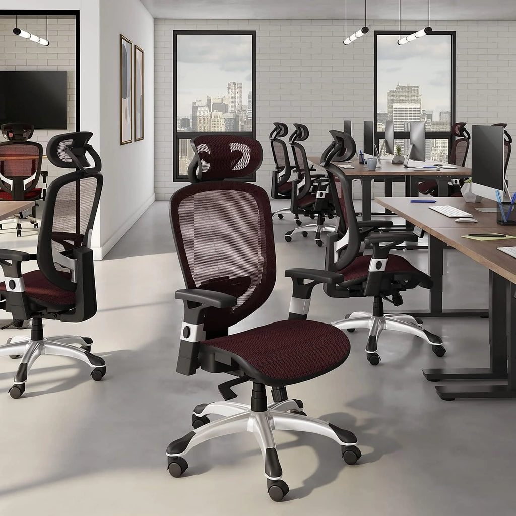 Mesh Computer And Desk Chair, Red Y9704
