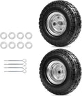 4.10/3.50-4 Flat-Free Solid Tires and Wheels with 5/8" Bearings 2-Pack O6885