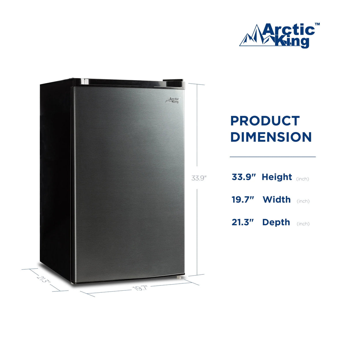 4.4 Cu ft Mini Fridge, Black Stainless Steel Look Q398