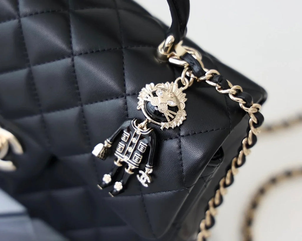 Black Mini Flapbag With Top Handle S103416