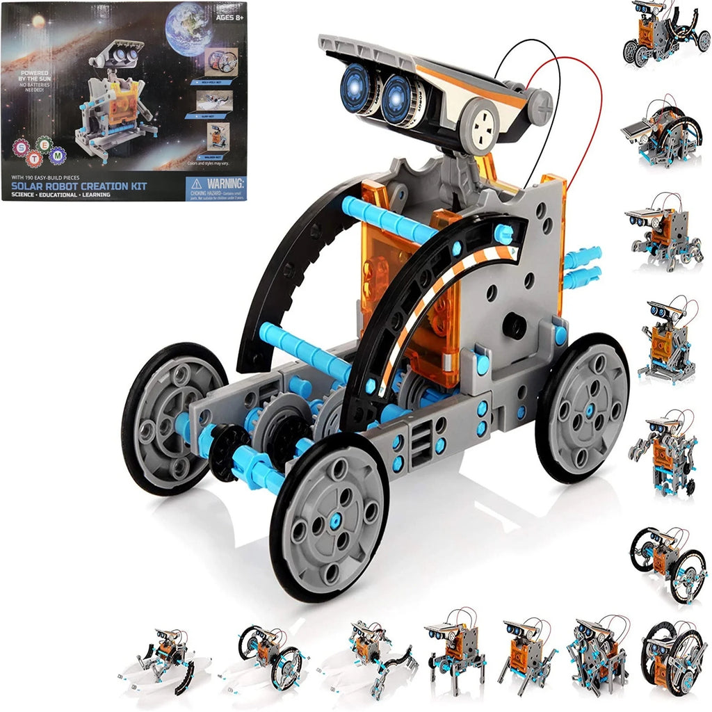 190 Pieces DIY Solar Powered Robot Construction Kit D6497