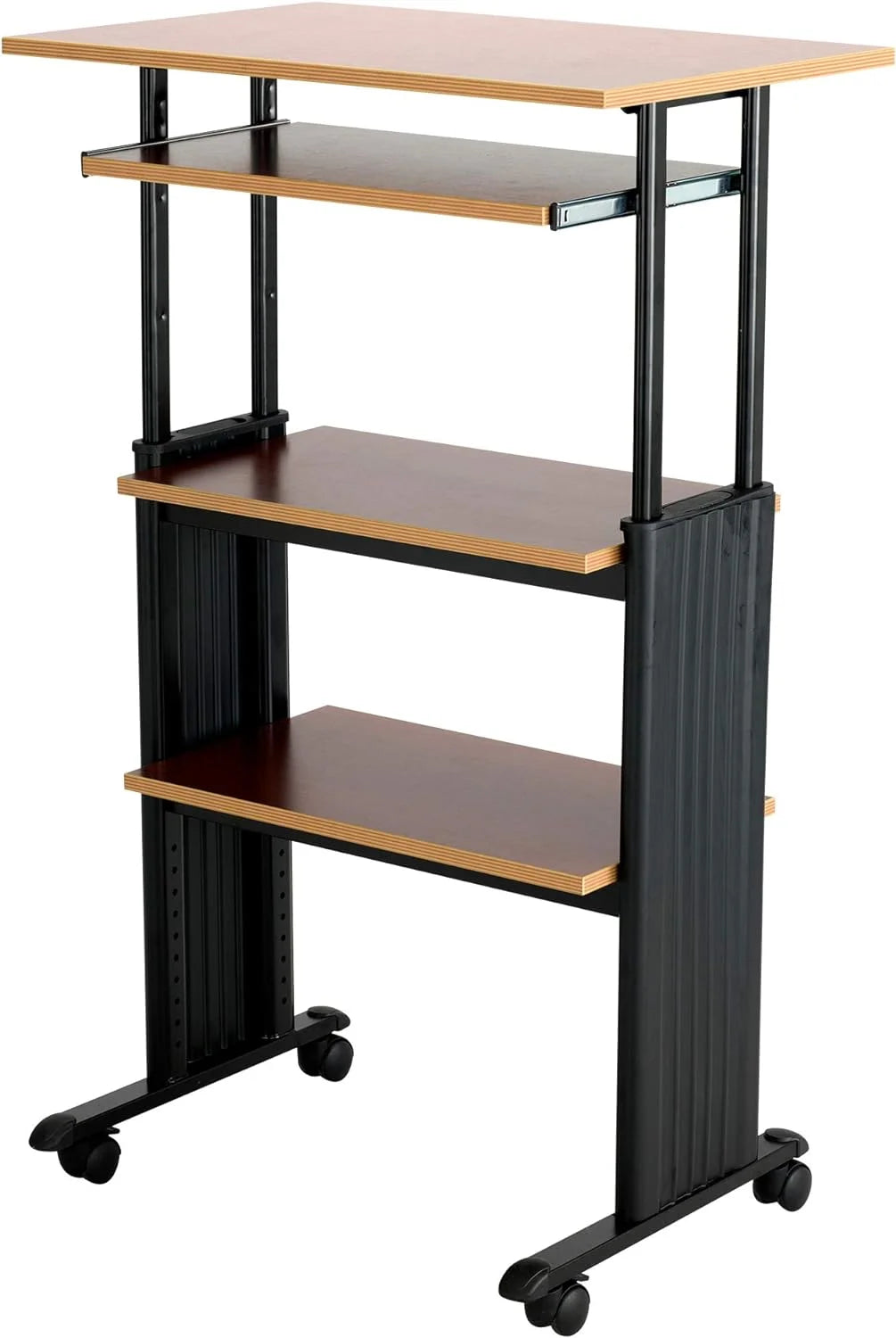 Height-Adjustable Desk with Keyboard Storage and 4 Wheels U115
