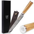 8 Inch Damascus Steel Olive Wood Carving Knife B97860