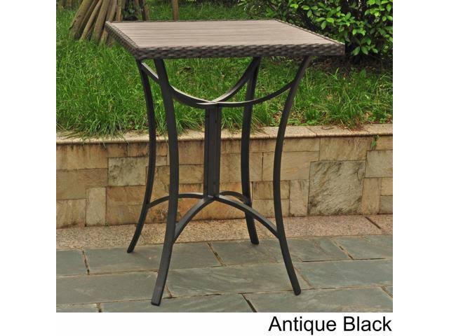Black Antique Resin Wicker Aluminum Bar Table L344