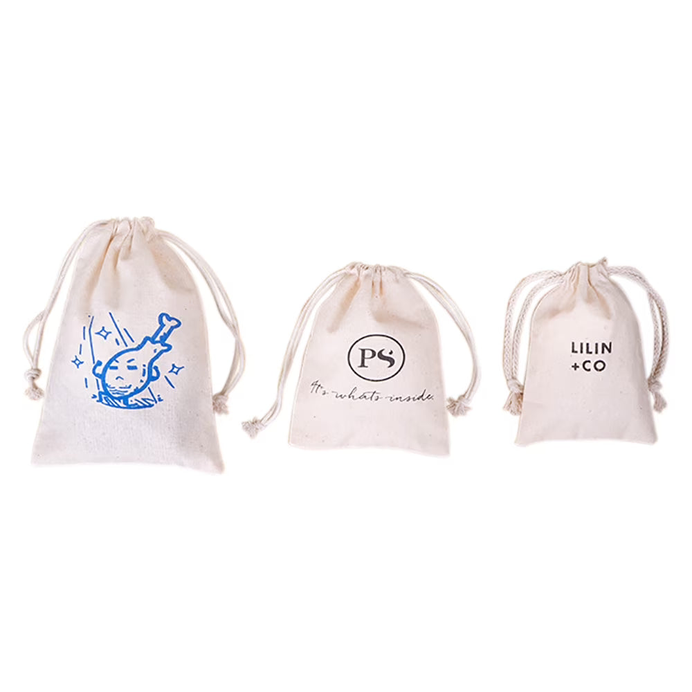 10 Pcs Cotton Drawstring Muslin Bags Off White 6" x 8.2" P87351