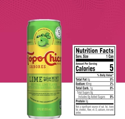12 Fl Oz Sparkling Water (16 Pack, Lime With Mint) J553