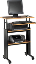 Height-Adjustable Desk with Keyboard Storage and 4 Wheels U115