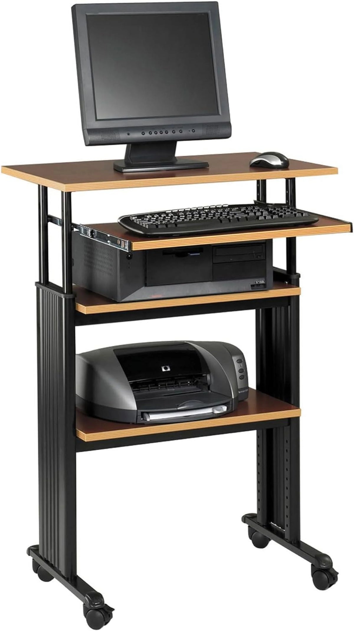 Height-Adjustable Desk with Keyboard Storage and 4 Wheels U115