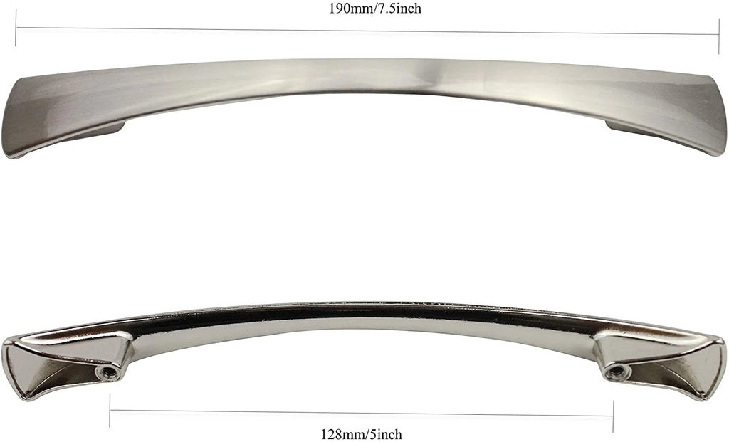 Brushed Nickel Cabinet Hardware Curved Pulls E67311