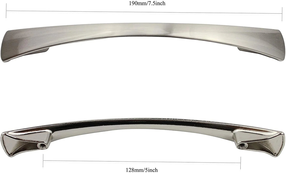 Brushed Nickel Cabinet Hardware Curved Pulls E67311