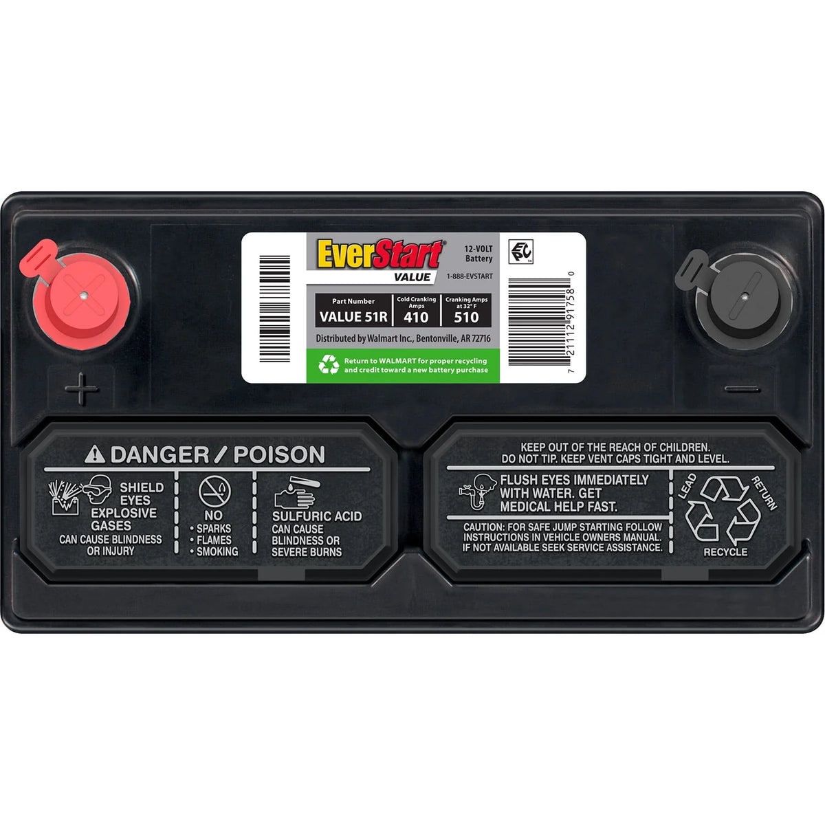 Lead Acid Automotive Battery Group Size 51R 12 Volt 410 CCA H614